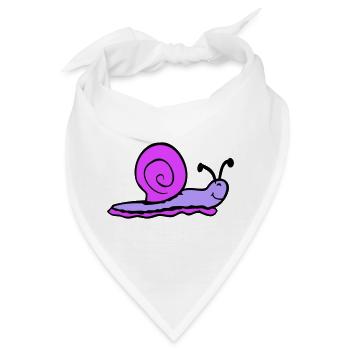 Schneckenhaus Schnecke Nacktschnecke lächelt süß - Bandana - Weiß - Vorne