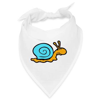 Schneckenhaus Schnecke Nacktschnecke lächelt süß - Bandana - Weiß - Vorne