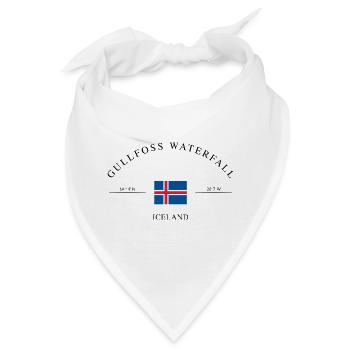 Gullfoss Island – Urlaub Souvenir & Geschenk - Bandana - Weiß - Vorne