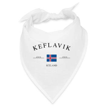 Keflavík Island – Urlaub Souvenir & Geschenk - Bandana - Weiß - Vorne