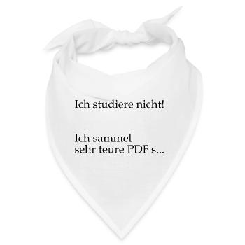 Unispruch "sehr teure PDFs" Geschenk, Studenten - Bandana - Weiß - Vorne
