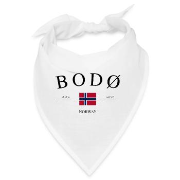 Bodø Norwegen – Urlaub Souvenir & Geschenk - Bandana - Weiß - Vorne