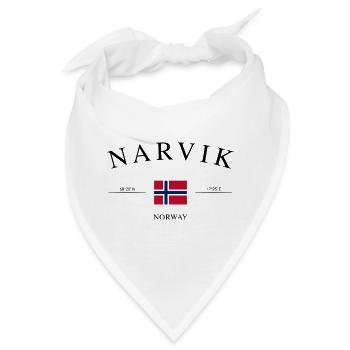 Narvik Norwegen – Urlaub Souvenir & Geschenk - Bandana - Weiß - Vorne