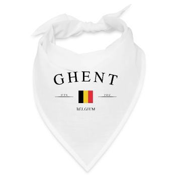 Gent Belgien – Urlaub Souvenir & Geschenk - Bandana - Weiß - Vorne