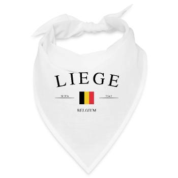 Liège Belgien – Urlaub Souvenir & Geschenk - Bandana - Weiß - Vorne