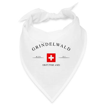 Grindelwald Schweiz – Urlaub Souvenir & Geschenk - Bandana - Weiß - Vorne