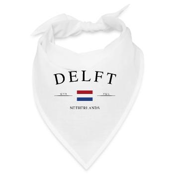 Delft Niederlande – Urlaub Souvenir & Geschenk - Bandana - Weiß - Vorne