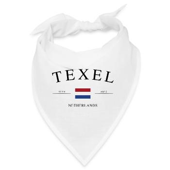 Texel Niederlande – Urlaub Souvenir & Geschenk - Bandana - Weiß - Vorne