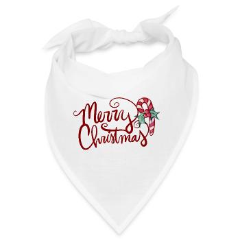 Frohe Weihnachten Drehbuch mit Zuckerstange - Bandana - Weiß - Vorne