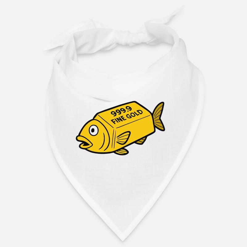 Comic Cartoon Goldfish Gold Bar Fine Gold Fish Bandana