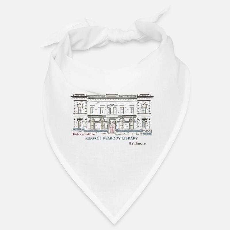 Baltimore, Hand Drawing George Peabody Library Bandana
