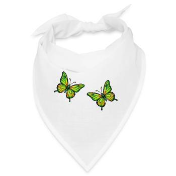 Leuchtende Schmetterlinge - Bandana - Weiß - Vorne