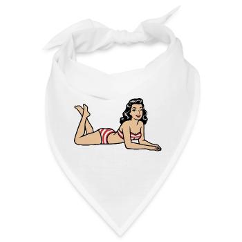 Retro-Pinup-Bikini-Strandbild - Bandana - Weiß - Vorne