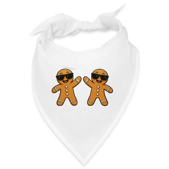 Lebkuchenmänner mit Sonnenbrille - Bandana - Weiß - Vorne