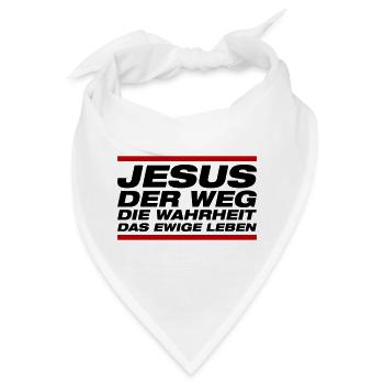Jesus - Der Weg Die Wahrheit Das Leben - Bandana - Weiß - Vorne