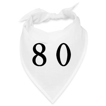 80. 80 JAHRE. 80. JUBILÄUM. 80-JAHRES-JUBILÄUM. - Bandana - Weiß - Vorne