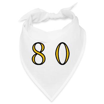 80. 80 JAHRE. 80. JUBILÄUM. 80-JAHRES-JUBILÄUM. - Bandana - Weiß - Vorne