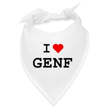 I love Genf - Ich liebe Genf - Bandana - Weiß - Vorne