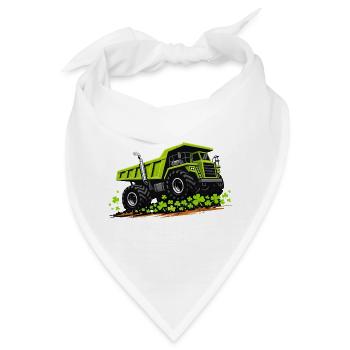 St. Patricks Day Kipper-Baufahrzeug - Bandana - Weiß - Vorne