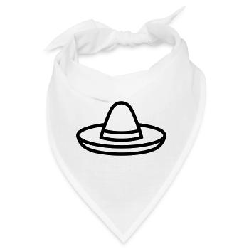 Mexikanischer Hut - Bandana - Weiß - Vorne