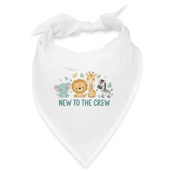 Baby Neugeborenes Safari Tiere New To The Crew - Bandana - Weiß - Vorne