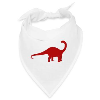 Brontosaurus Silhouette - Bandana - Weiß - Vorne