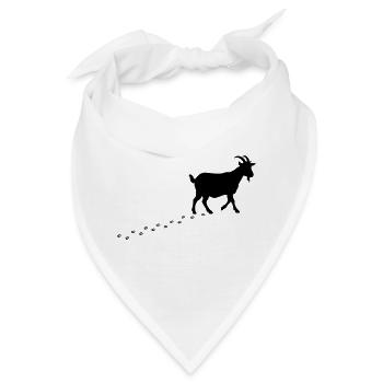 Ziege Fussspuren Hufe - Bandana - Weiß - Vorne