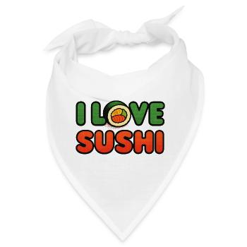 I Love Sushi im Retro-Look - Bandana - Weiß - Vorne