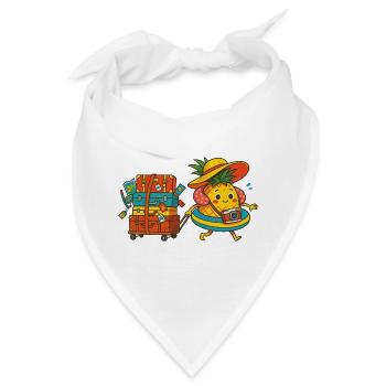 Ananas mit viel Reisegepäck - Bandana - Weiß - Vorne