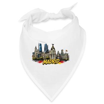 Madrid Graffiti Skyline - Bandana - Weiß - Vorne