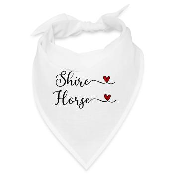 Shire-Pferd mit Herz - Bandana - Weiß - Vorne