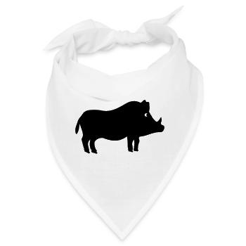 Wildschwein - Bandana - Weiß - Vorne