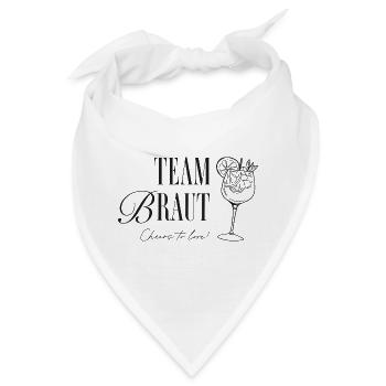 Team Braut Cocktail Motiv – Hochzeit - Bandana - Weiß - Vorne