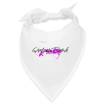 Pinker Farbklecks - Quoten Punk Statement - Bandana - Weiß - Vorne