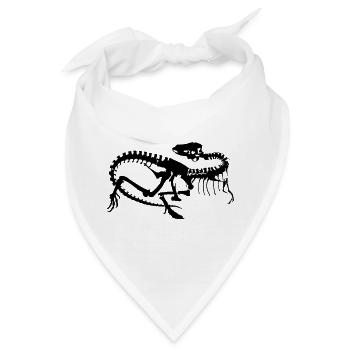 Dinosaurier Skelett Silhouette (1c) - Bandana - Weiß - Vorne