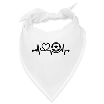 Fußball Herzschlag Herzschlag Herzschlag - Bandana - Weiß - Vorne