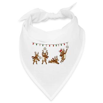 Volleyball Weihnachten Rentiere Wichtelgeschenk - Bandana - Weiß - Vorne