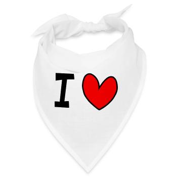 I love - Bandana - Weiß - Vorne