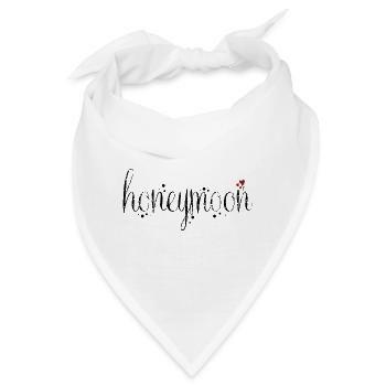 Schriftzug Flitterwochen - mit kleinen Herzen - Bandana - Weiß - Vorne