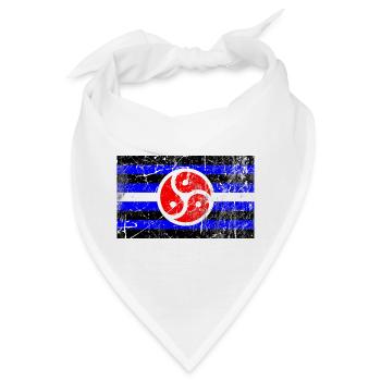 BDSM Rechte Flagge Bondage Fetisch Latex Herrin PVC - Bandana - Weiß - Vorne