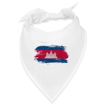 Kambodscha Vintage Flagge / Geschenk Angkor - Bandana - Weiß - Vorne