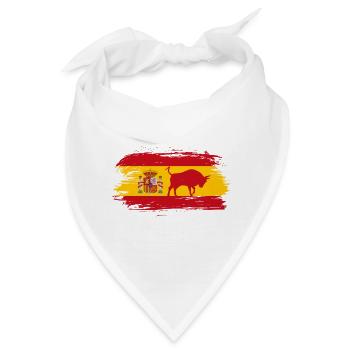 Spanien Flaggen Design mit Stier / Geschenk Madrid - Bandana - Weiß - Vorne