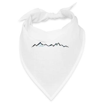 BERGE Gebirge Landschaft Silhouette Panorama - Bandana - Weiß - Vorne