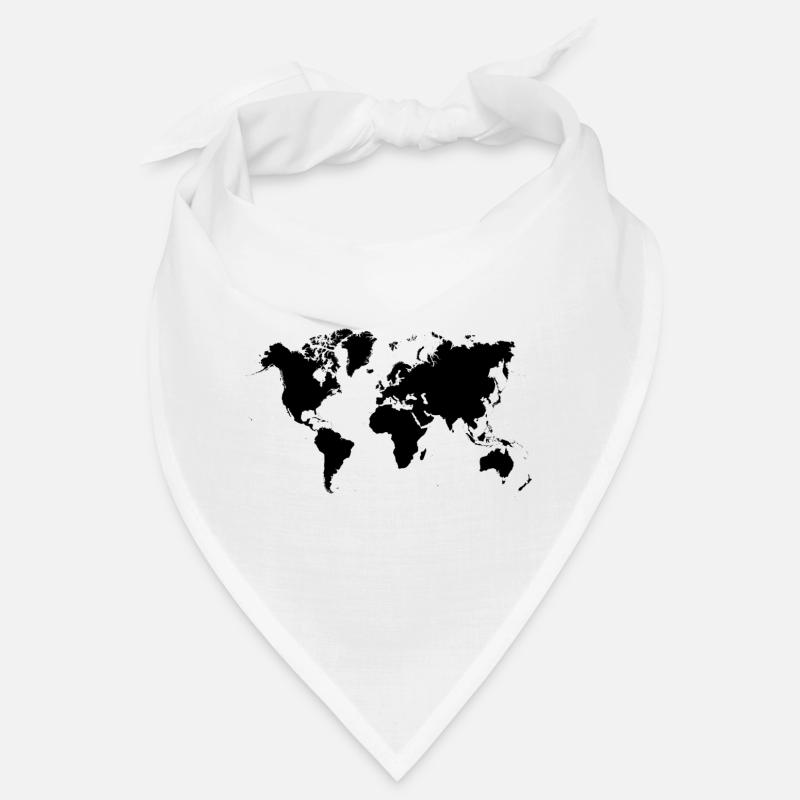 Black world map Bandana