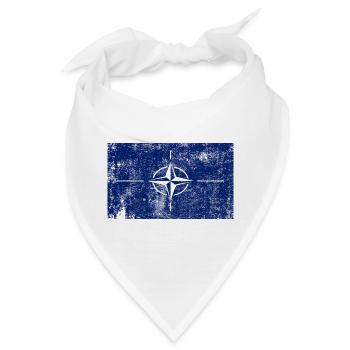 NATO Flagge Fahne Grunge Retro Vintage - Bandana - Weiß - Vorne