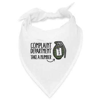 Beschwerdeabteilung Kundendienst Handgranate - Bandana - Weiß - Vorne