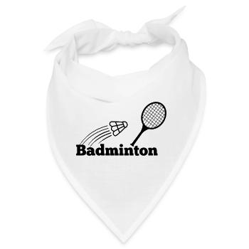 Badmintontext mit Shuttle und Schläger - Bandana - Weiß - Vorne