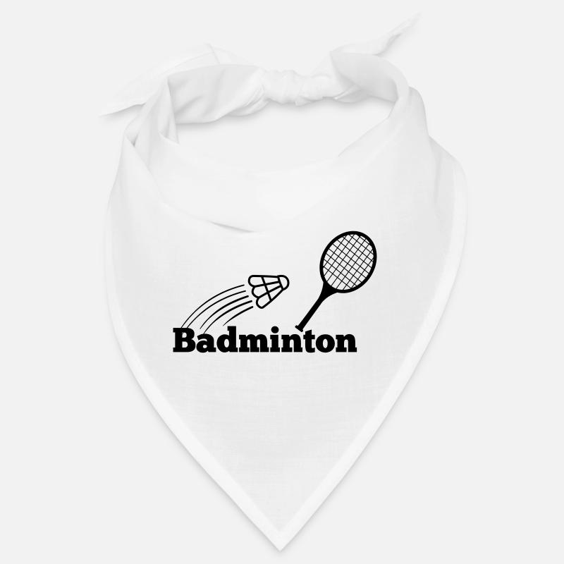 Badmintontext mit Shuttle und Schläger Bandana