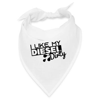 I Like My Diesel Dirty - Funny Dirty Diesel Car - Bandana - Weiß - Vorne