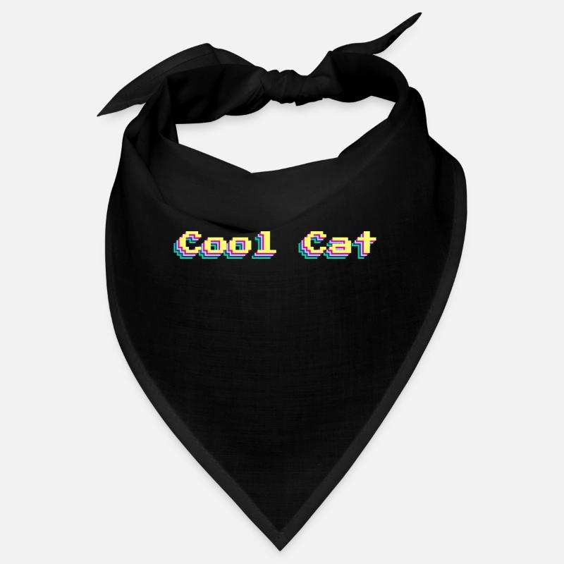 Cool Cat 90er Design Bunt 3D Pixel Art Bandana